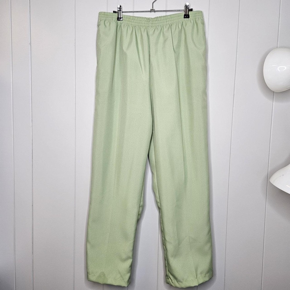Elastic Waist Band 100% Polyester  Large‎ Green Women's Slacks Casual